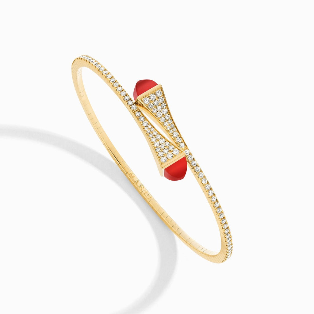 Cleo Diamond Midi Slip-On Bracelet Yellow Gold