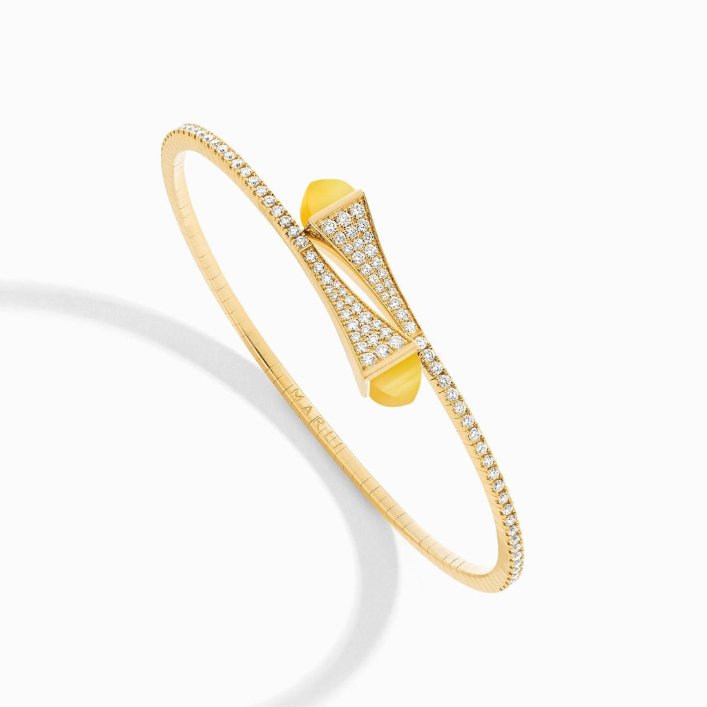 Cleo Diamond Midi Slip-On Bracelet Yellow Gold