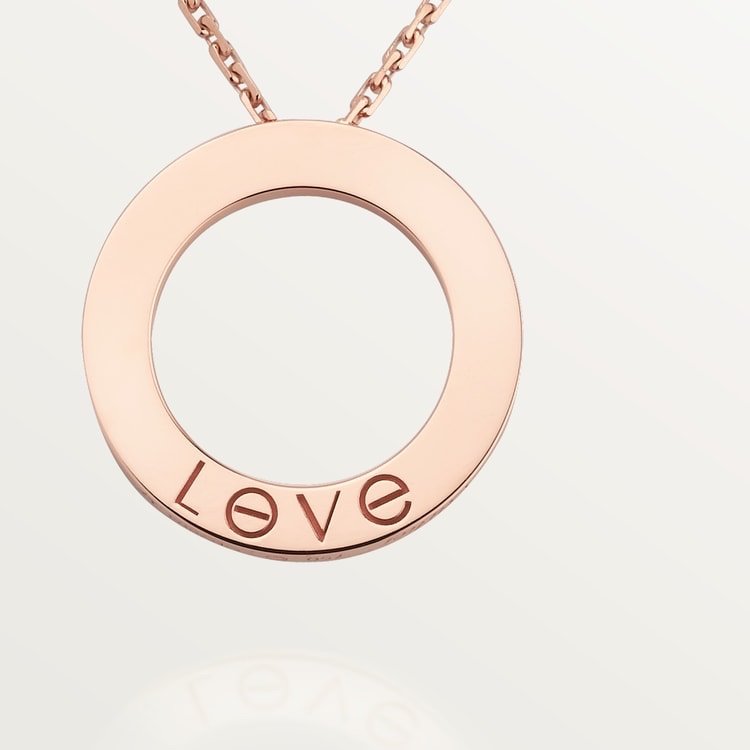 عقد LOVE ذهب وردي