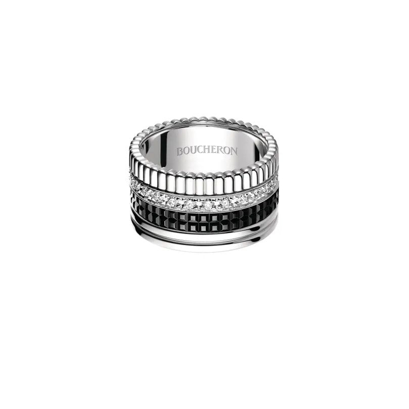 خاتم كاتر دابل وايت إيديشن لارج - quatre double white edition large