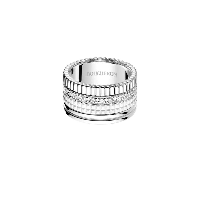 خاتم كاتر دابل وايت إيديشن لارج - quatre double white edition large