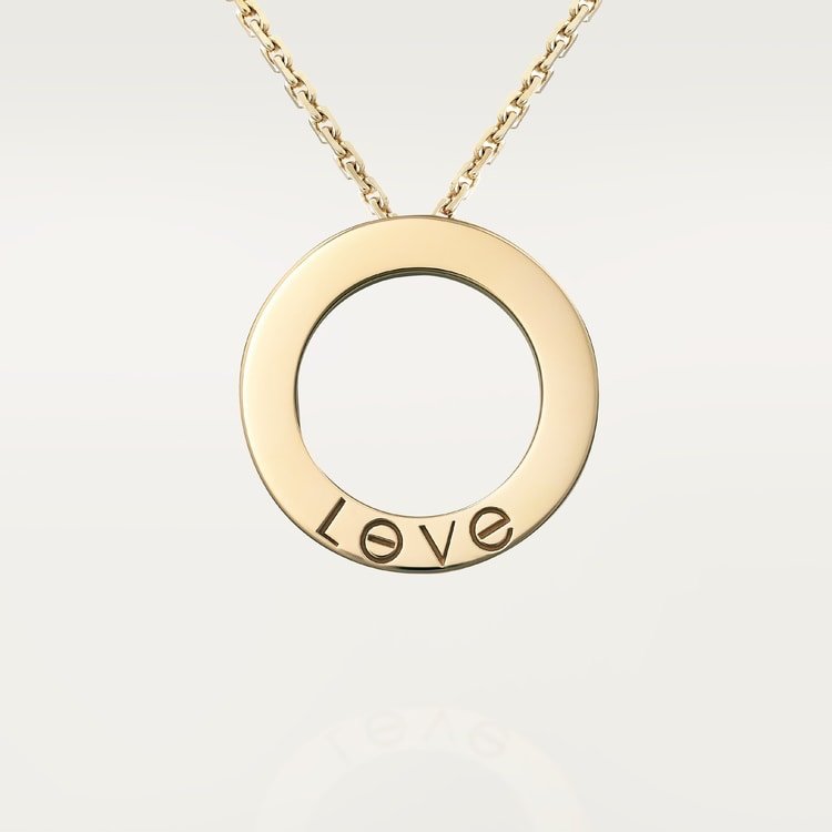 مرصوف بالماس  ذهب أصفر،  Love عقد