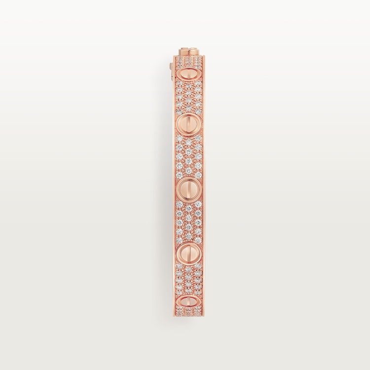 LOVE BRACELET, DIAMOND-PAVED Rose gold, diamonds
