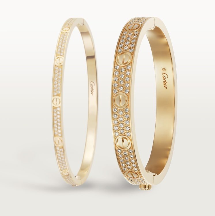 LOVE BRACELET, DIAMOND-PAVED Yellow gold, diamonds