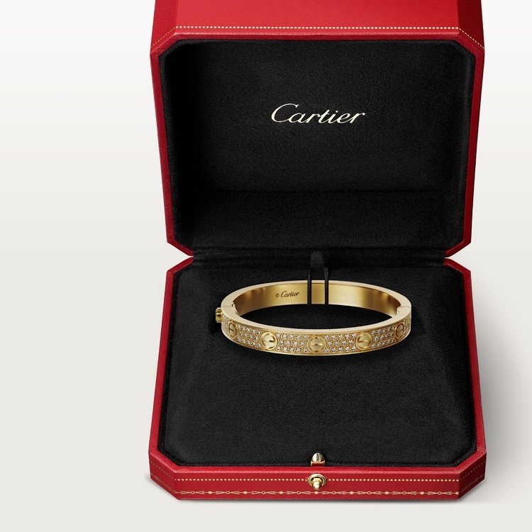 LOVE BRACELET, DIAMOND-PAVED Yellow gold, diamonds