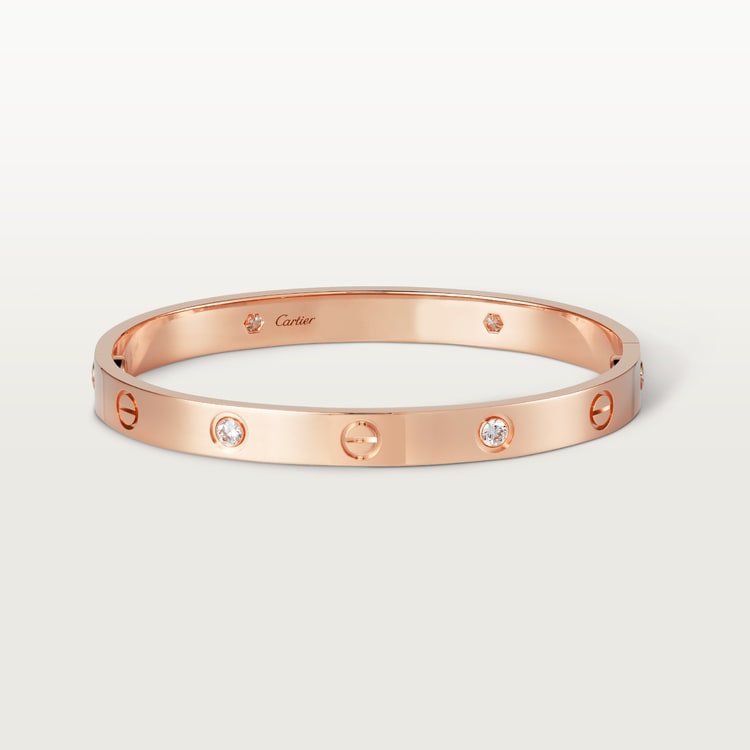 LOVE BRACELET, 4 DIAMONDS Rose gold,