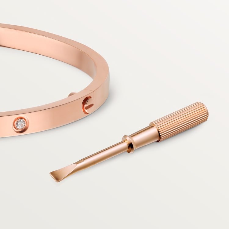 LOVE BRACELET, SMALL MODEL, 6 DIAMONDS Rose gold, diamonds