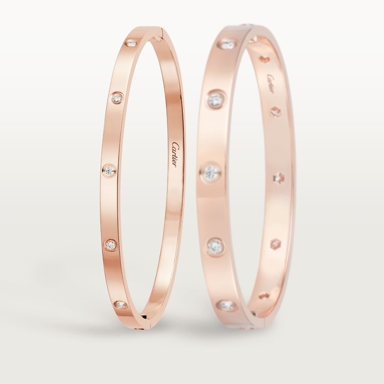LOVE BRACELET, SMALL MODEL, 10 DIAMONDS Rose gold, diamonds