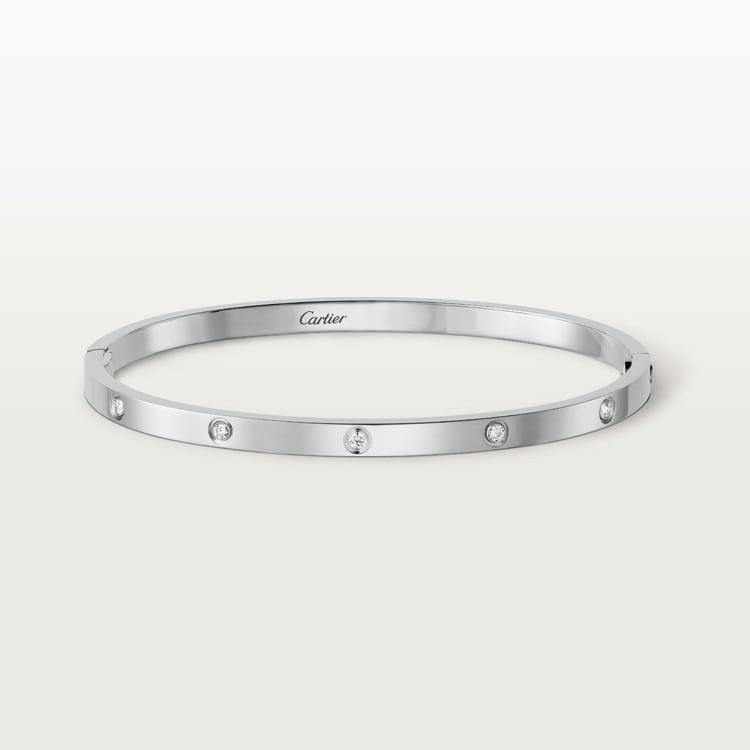 LOVE BRACELET, SMALL MODEL, 10 DIAMONDS White gold, diamonds