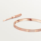 LOVE BRACELET, SMALL MODEL, PAVED Rose gold, diamonds