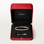 LOVE BRACELET, SMALL MODEL, PAVED Rose gold, diamonds