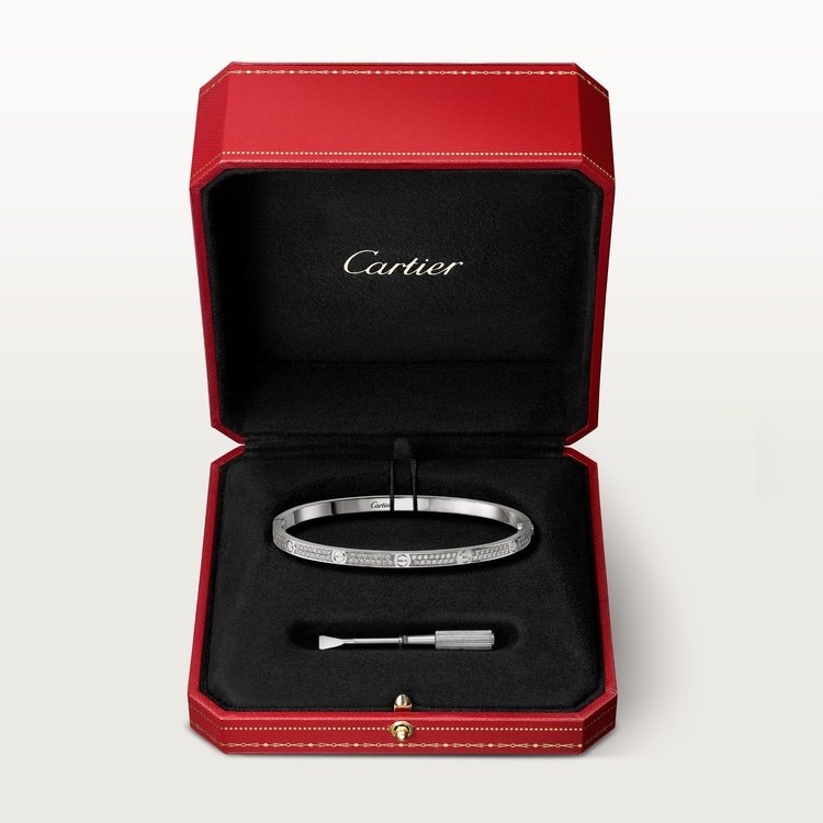 LOVE BRACELET, SMALL MODEL, PAVED White gold, diamonds