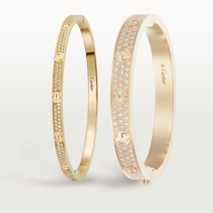 LOVE BRACELET, SMALL MODEL, PAVED Yellow gold, diamonds