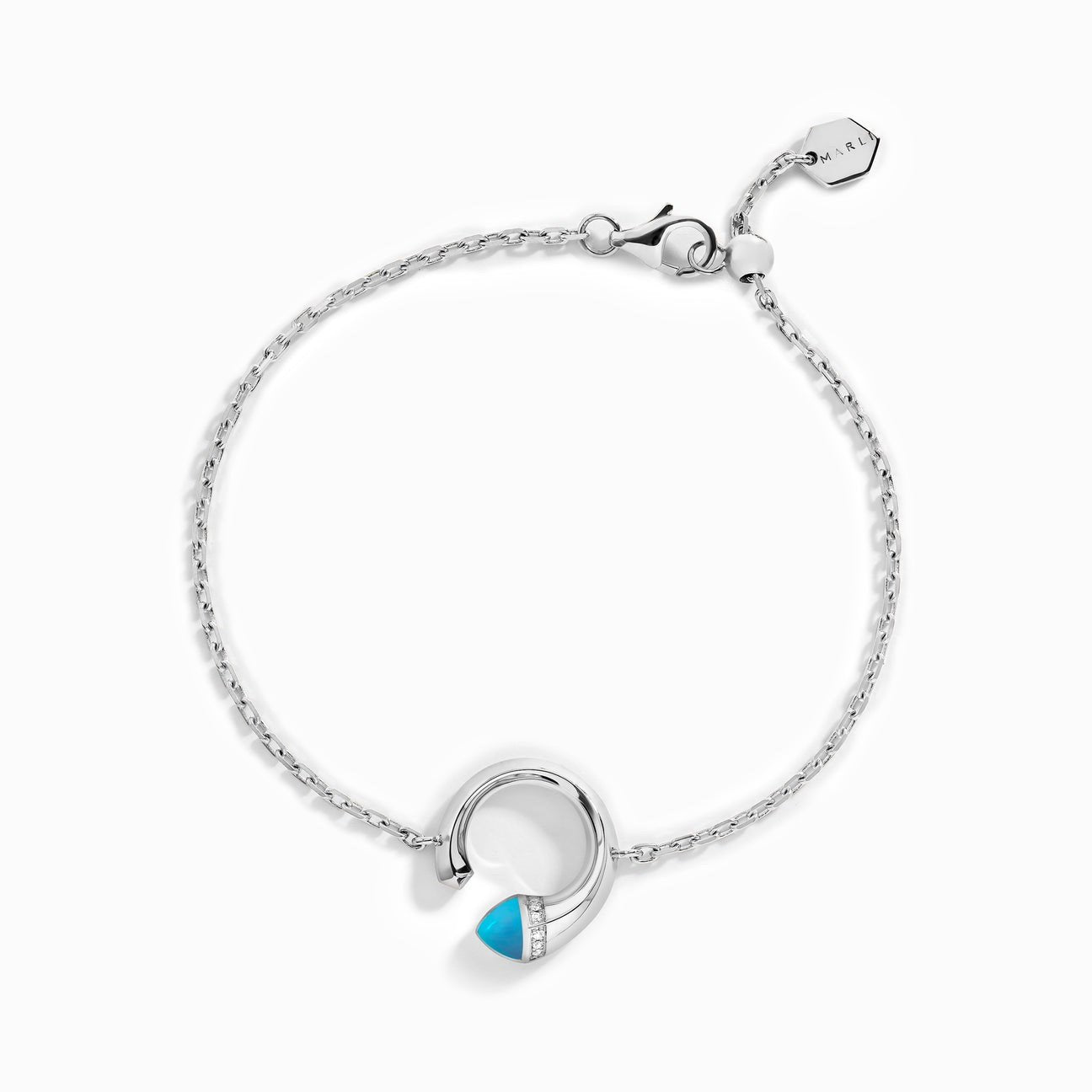 Cleo Venus Gold Chain Bracelet   White Gold