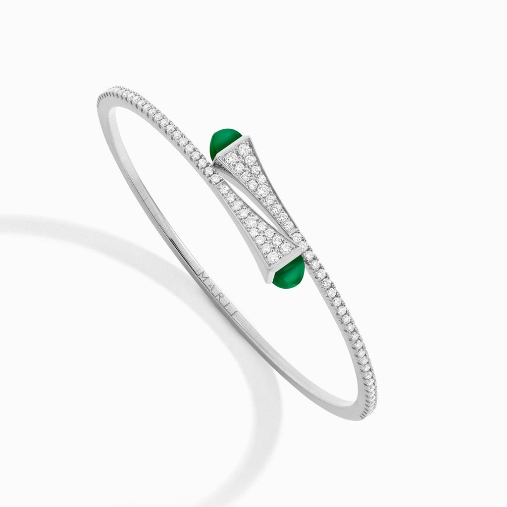 Cleo Diamond Slim Slip-On Bracelet White Gold