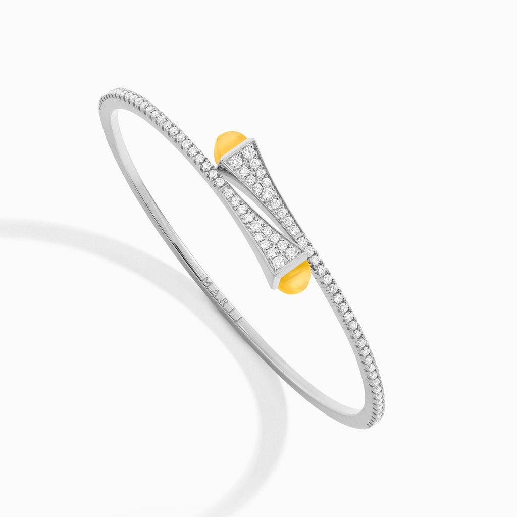 Cleo Diamond Slim Slip-On Bracelet White Gold