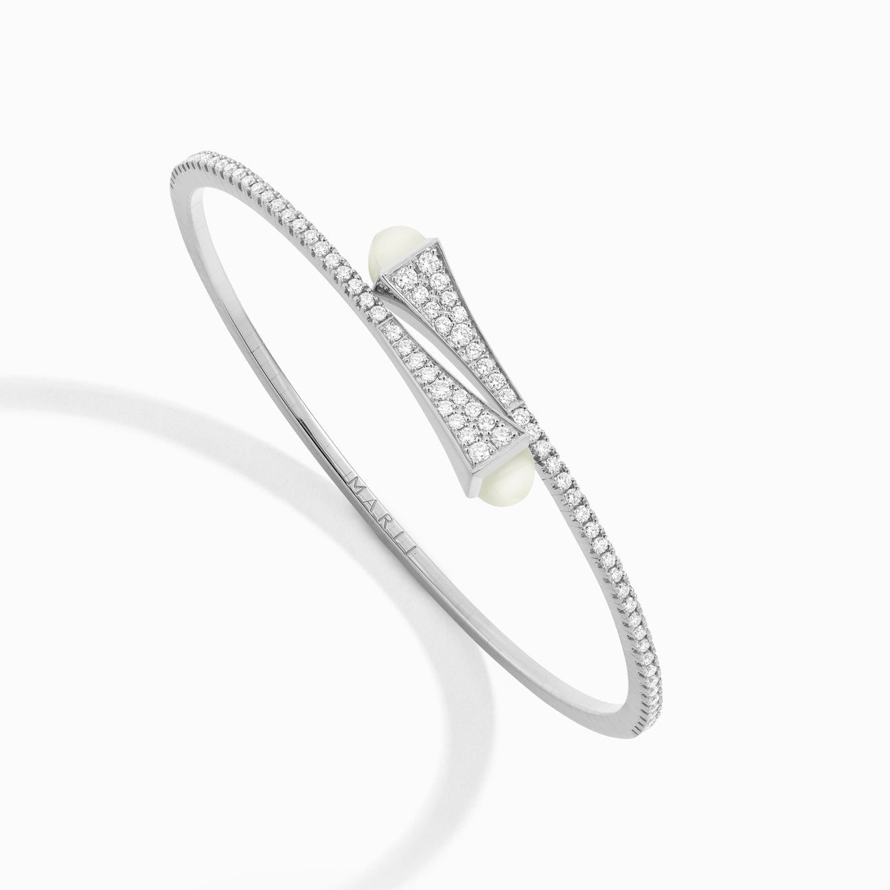 Cleo Diamond Slim Slip-On Bracelet White Gold