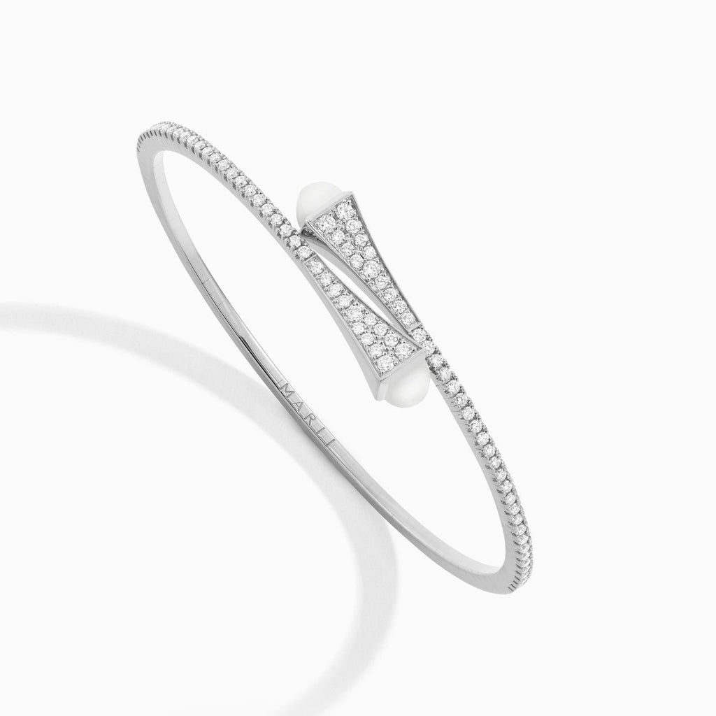 Cleo Diamond Slim Slip-On Bracelet White Gold