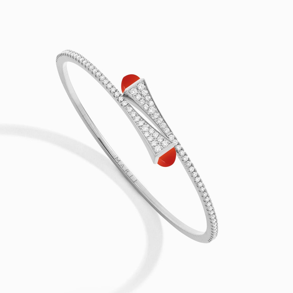 Cleo Diamond Slim Slip-On Bracelet White Gold