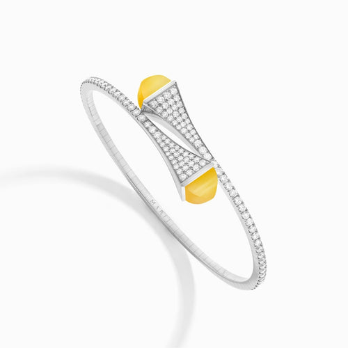 Cleo Diamond Slip-On Bracelet White Gold