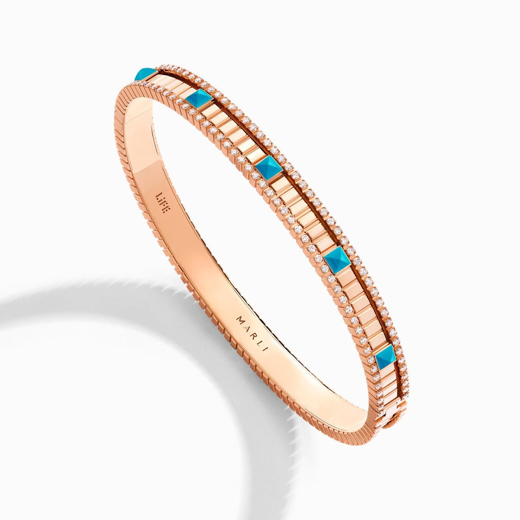 LIFE Diamond Hinged Bangle Rose Gold