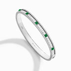 LIFE Diamond Hinged Bangle White Gold