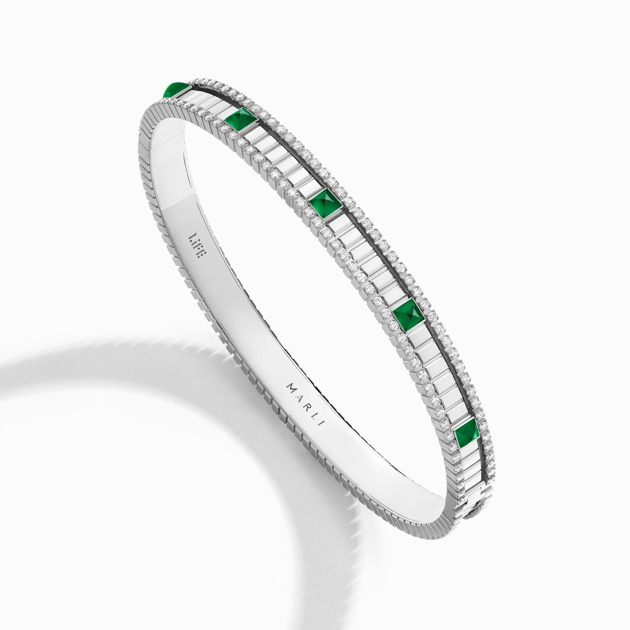 LIFE Diamond Hinged Bangle White Gold