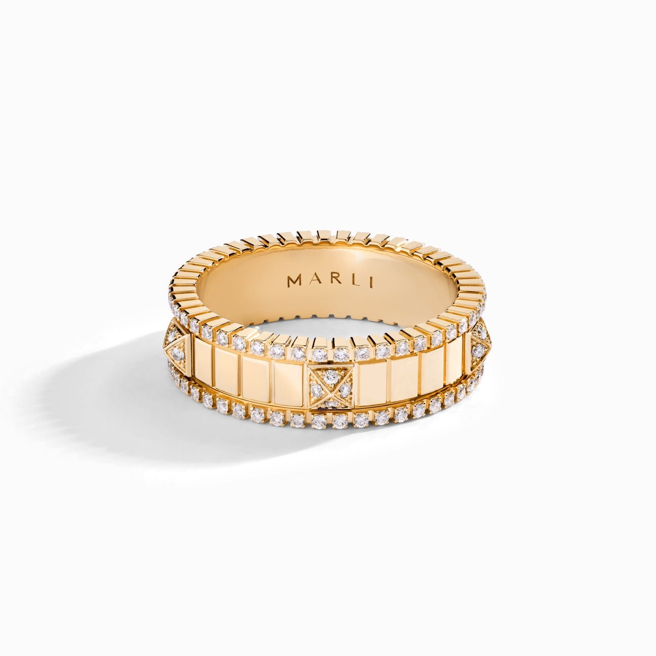 LIFE Full Diamond Spinning Ring Yellow Gold