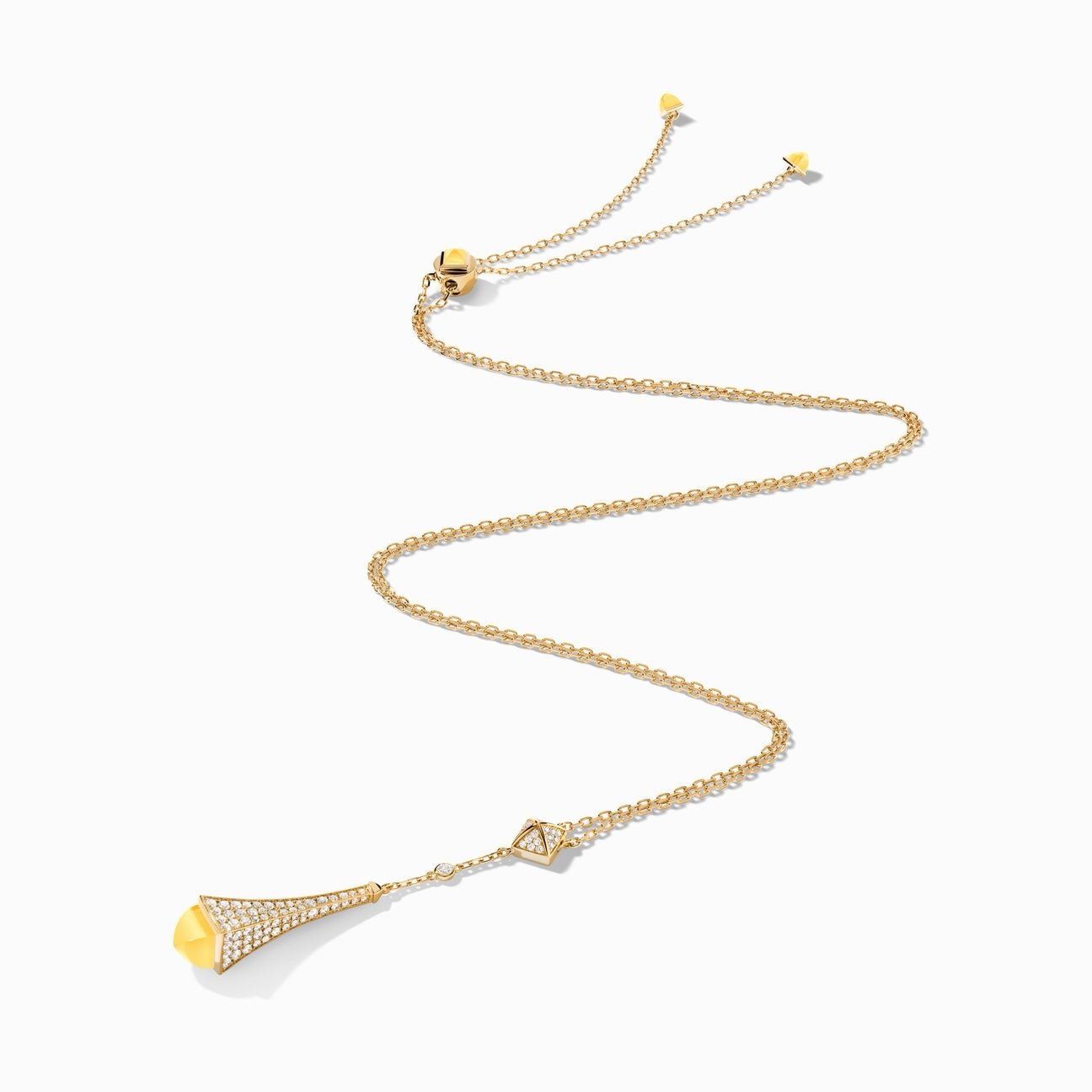 Cleo Diamond Teardrop Pendant Yellow Gold