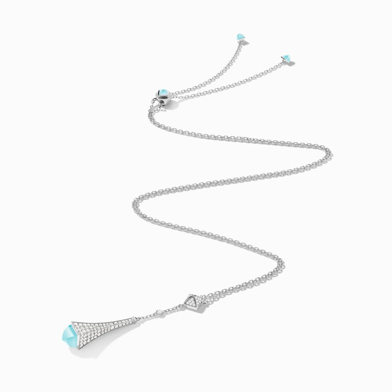 Cleo Diamond Teardrop Pendant White Gold