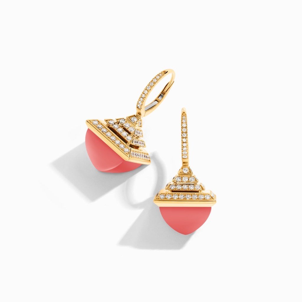 Cleo Rev  Diamond Drop Earrings Yellow Gold