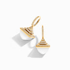 Cleo Rev  Diamond Drop Earrings Yellow Gold