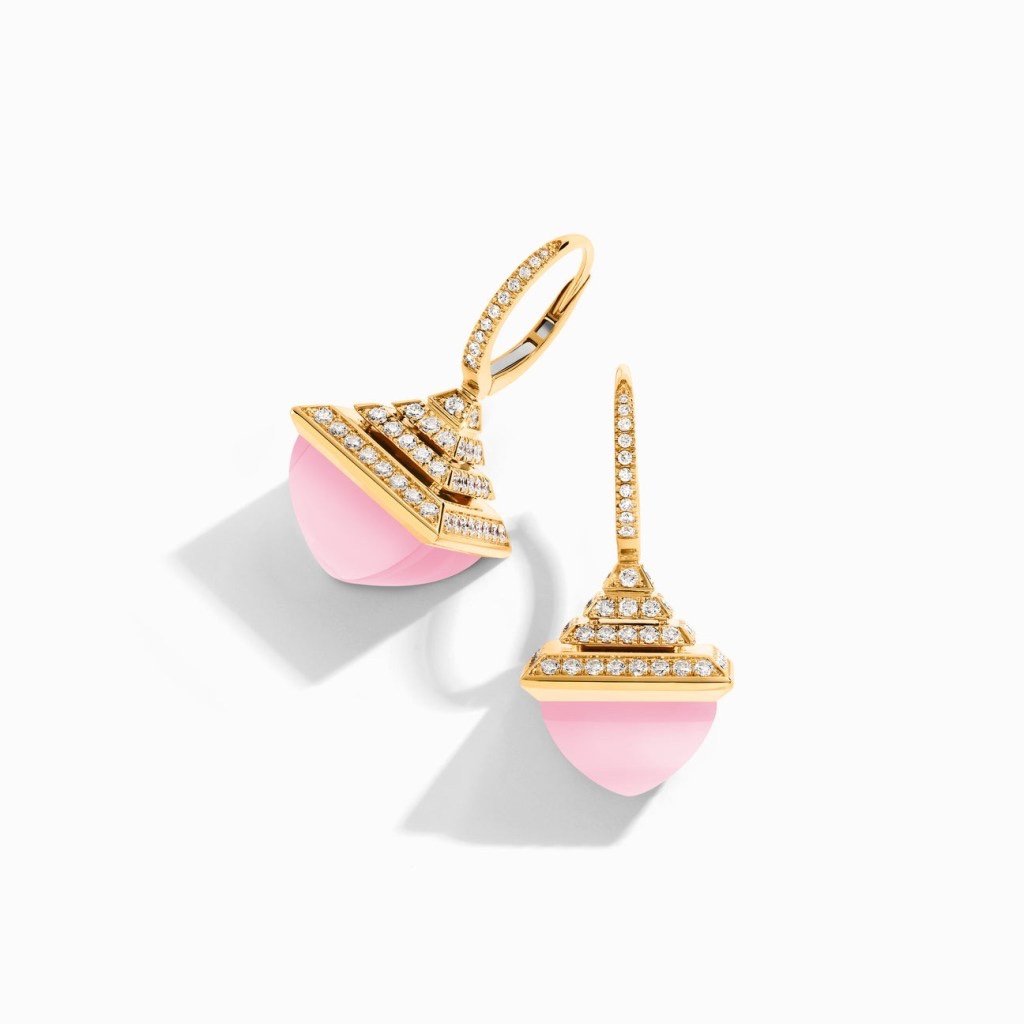 Cleo Rev  Diamond Drop Earrings Yellow Gold