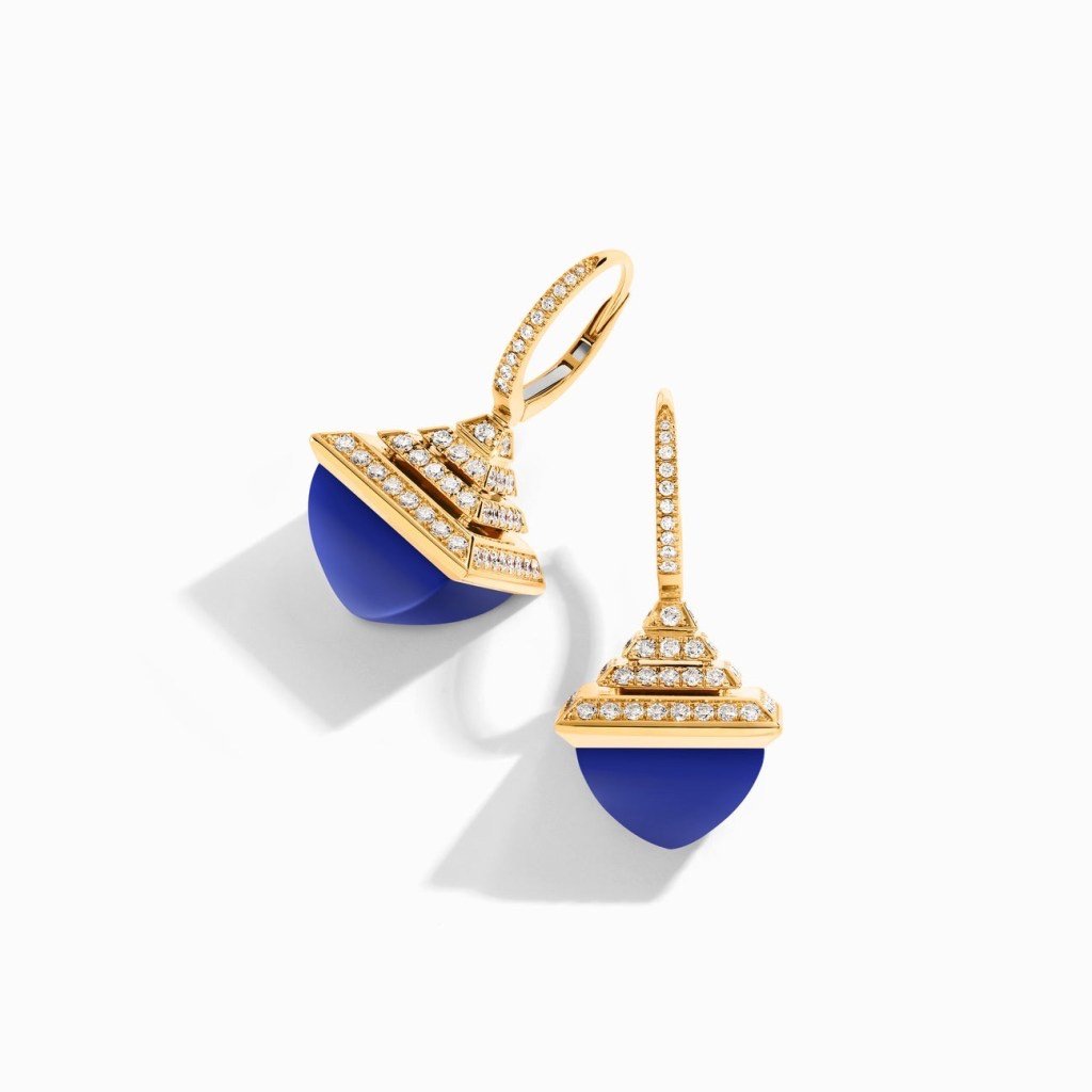 Cleo Rev  Diamond Drop Earrings Yellow Gold