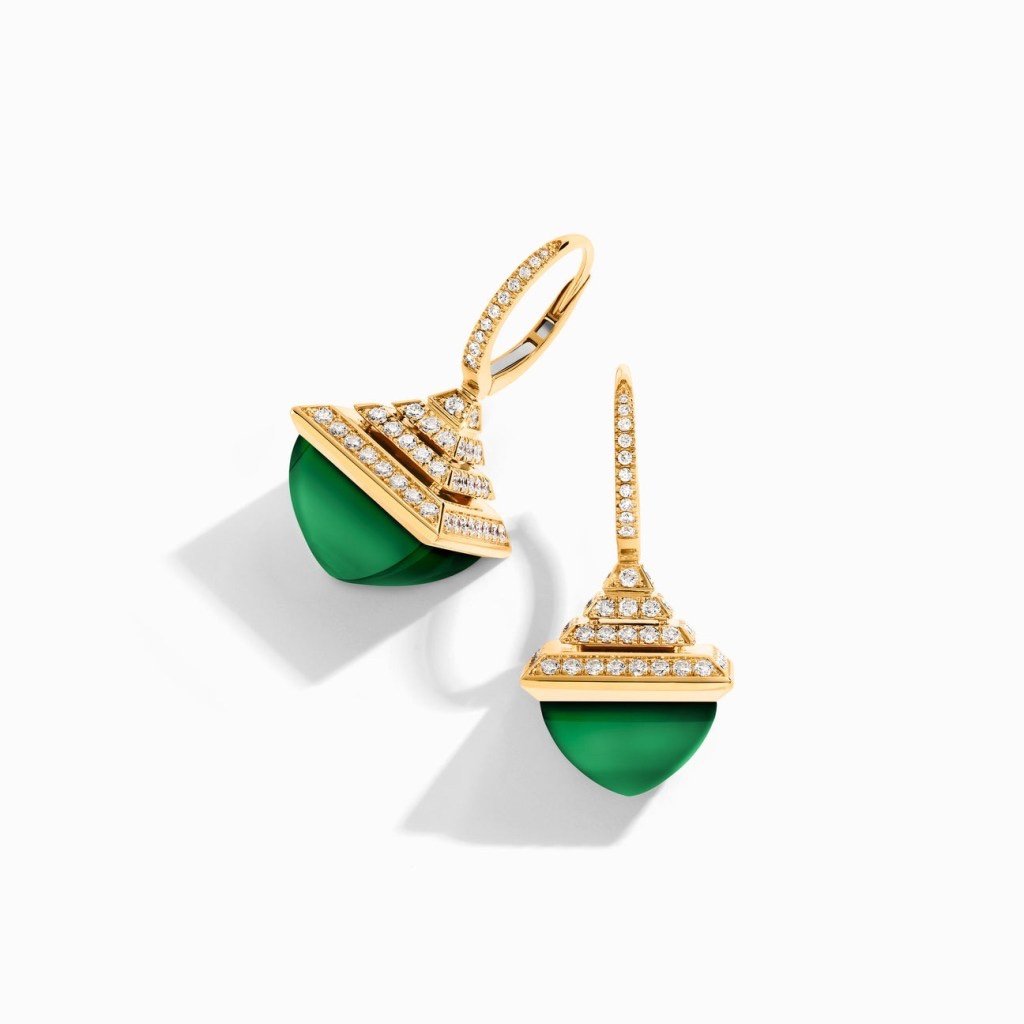 Cleo Rev  Diamond Drop Earrings Yellow Gold
