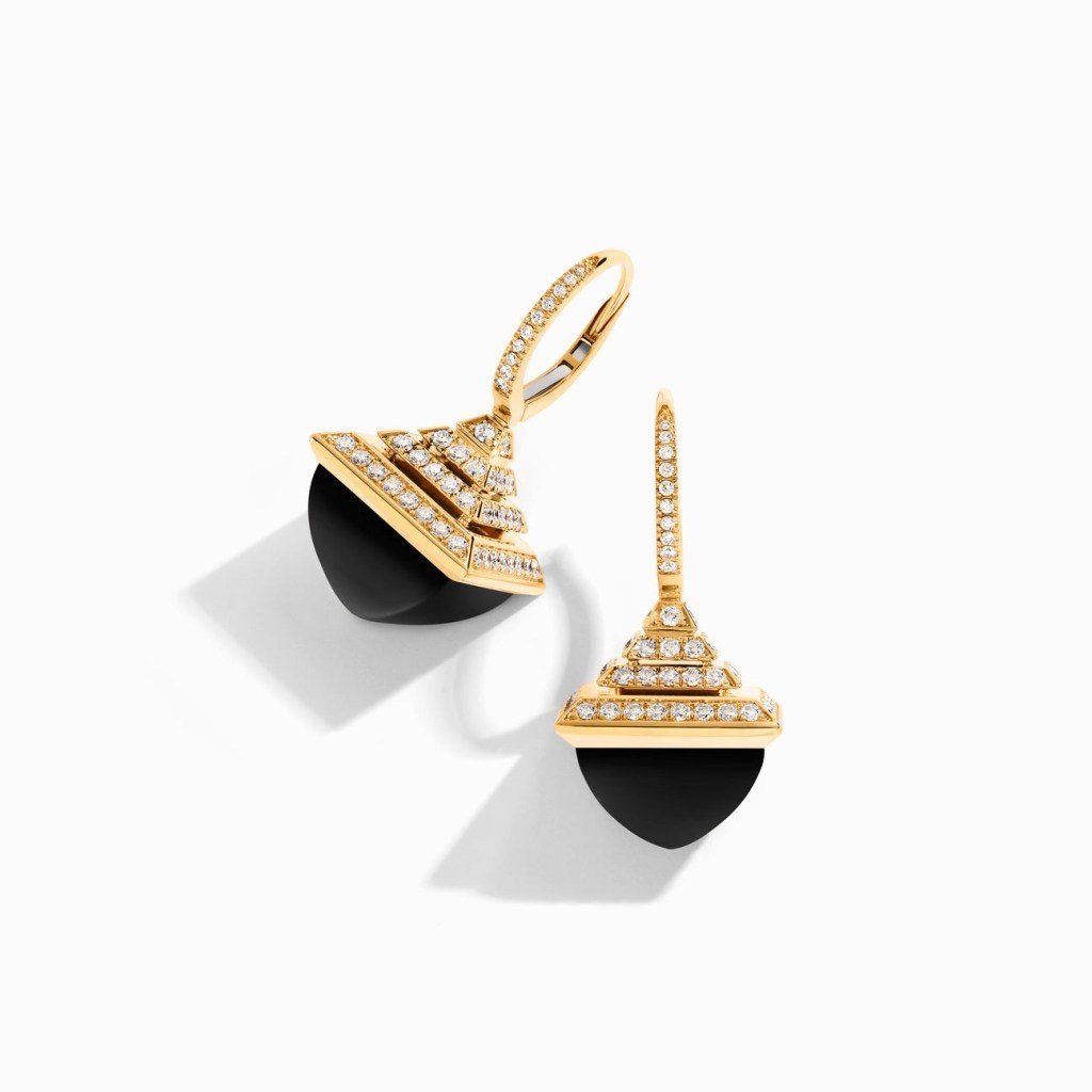 Cleo Rev  Diamond Drop Earrings Yellow Gold