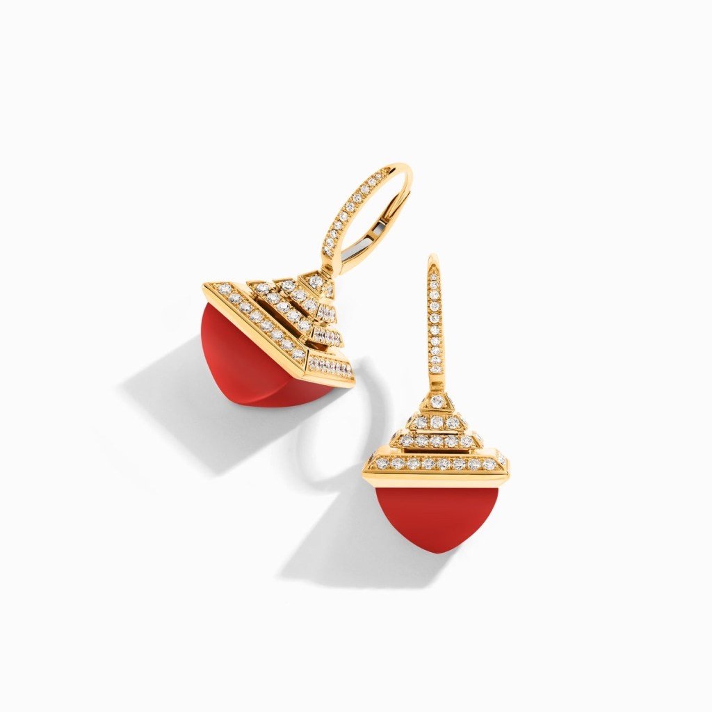 Cleo Rev  Diamond Drop Earrings Yellow Gold
