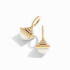 Cleo Rev  Diamond Drop Earrings Yellow Gold