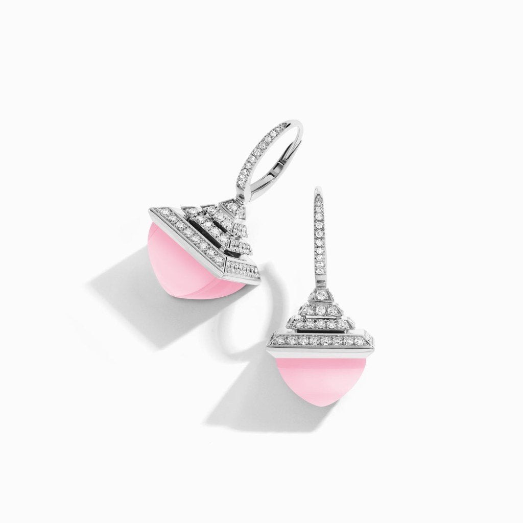 Cleo Rev  Diamond Drop Earrings White Gold