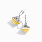 Cleo Rev  Diamond Drop Earrings White Gold