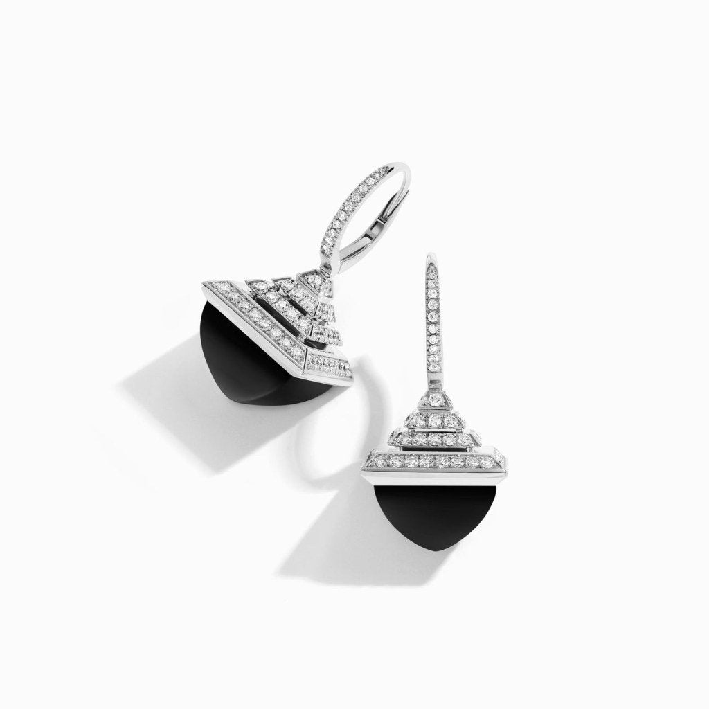 Cleo Rev  Diamond Drop Earrings White Gold