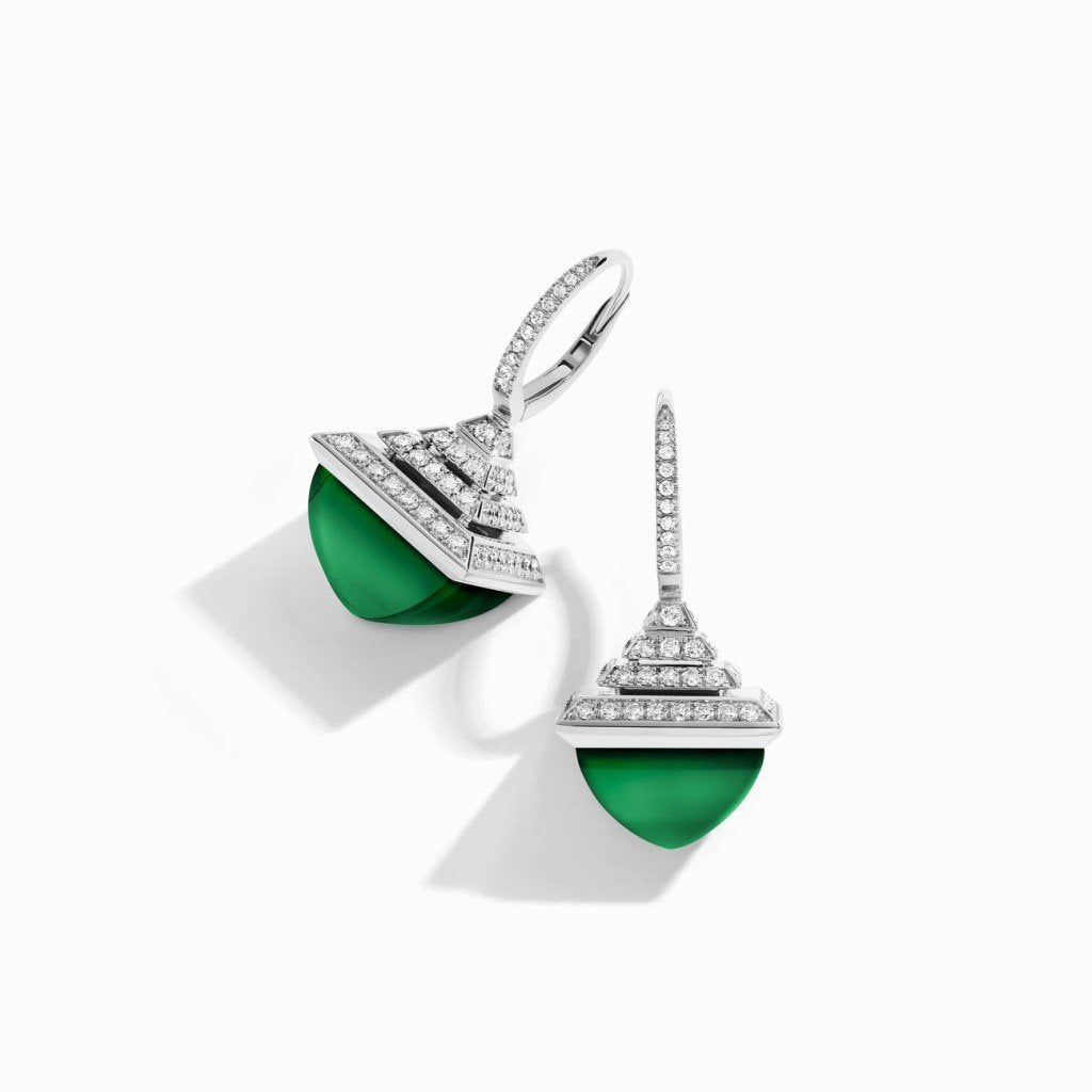 Cleo Rev  Diamond Drop Earrings White Gold