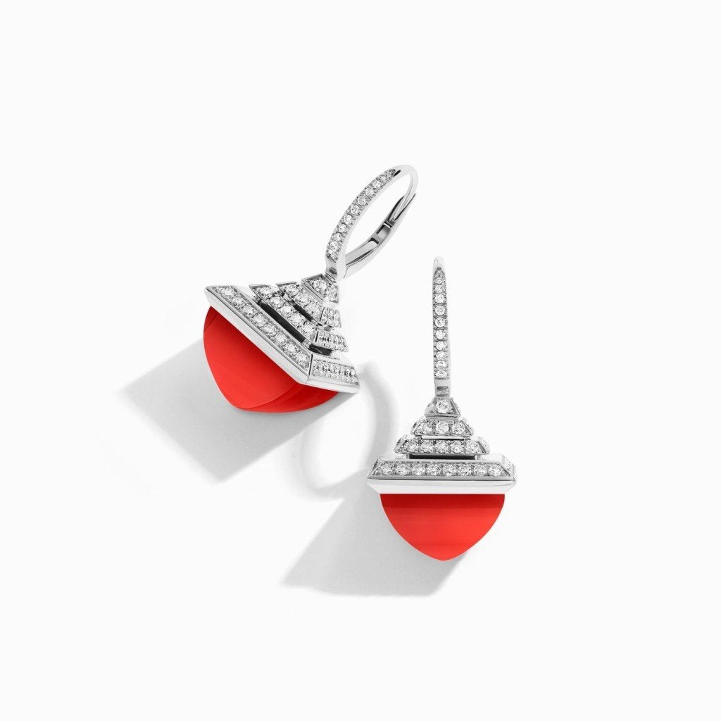 Cleo Rev  Diamond Drop Earrings White Gold