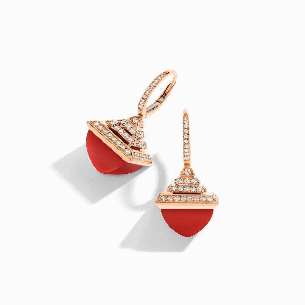 Cleo Rev Diamond Drop Earrings Rose Gold