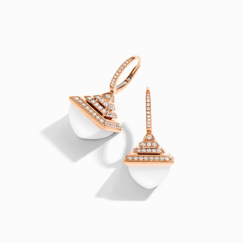 Cleo Rev Diamond Drop Earrings Rose Gold