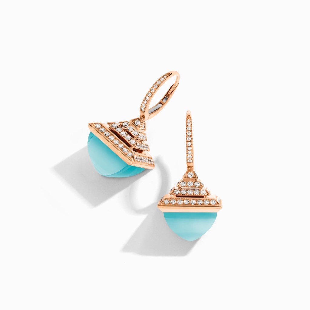 Cleo Rev Diamond Drop Earrings Rose Gold