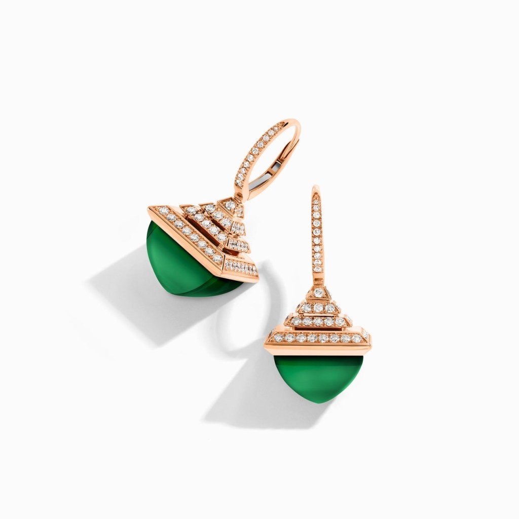 Cleo Rev Diamond Drop Earrings Rose Gold