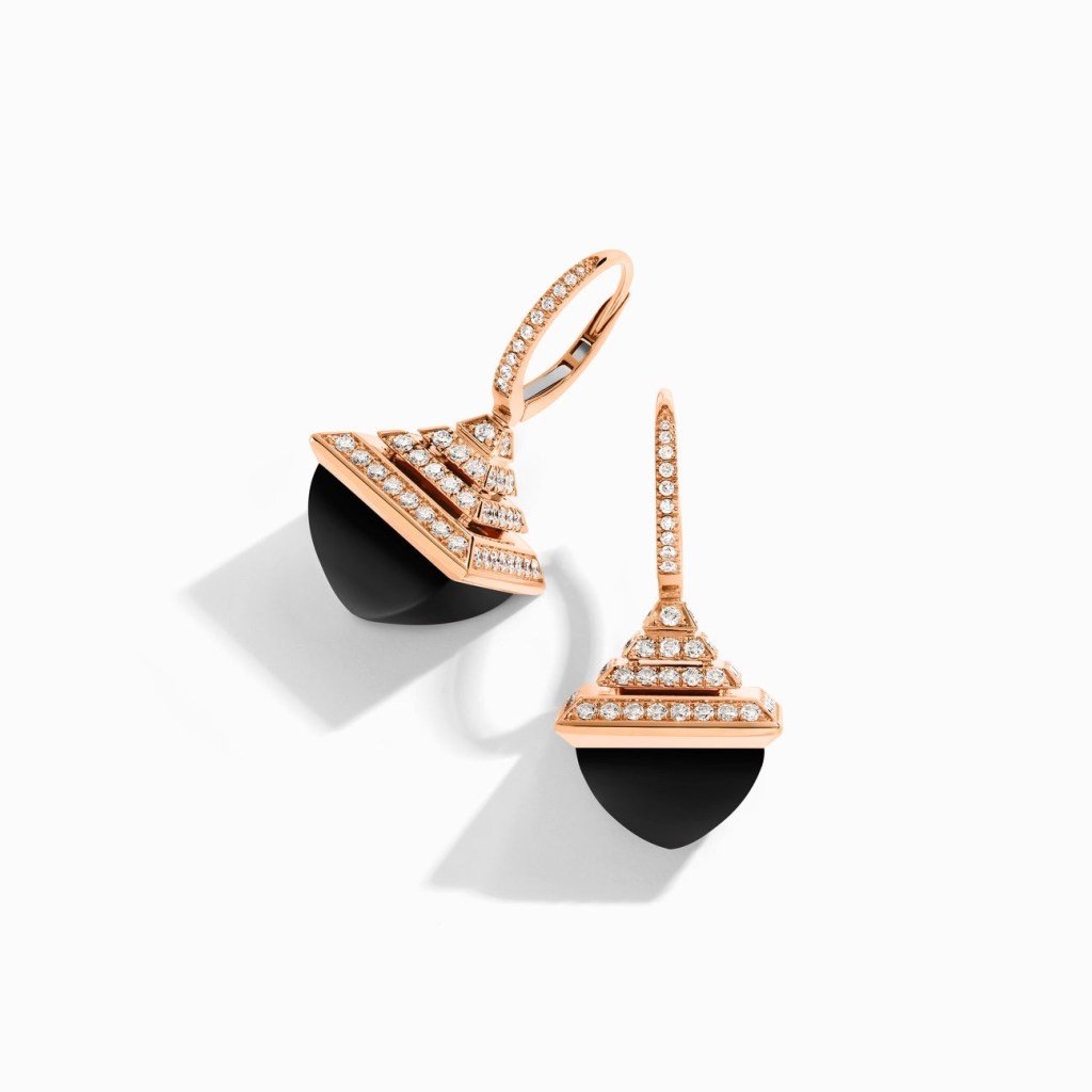 Cleo Rev Diamond Drop Earrings Rose Gold