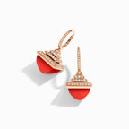 Cleo Rev Diamond Drop Earrings Rose Gold