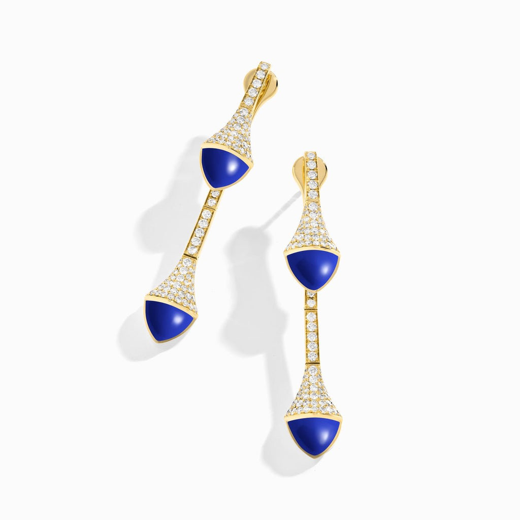Cleo Diamond Drop Earrings Yellow Gold